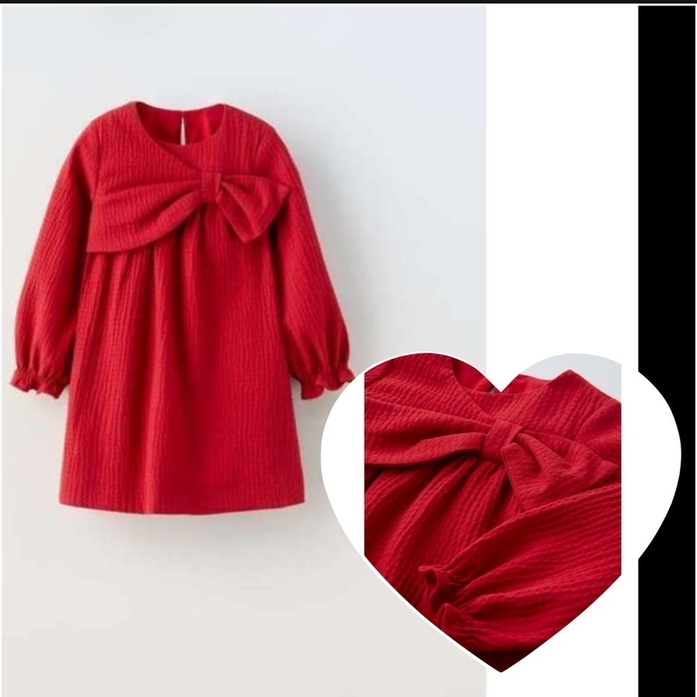 3D BOW TEXTURED DRESS